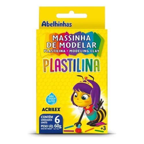 Massa de Modelar Plastilina com 6 Cores Acrilex