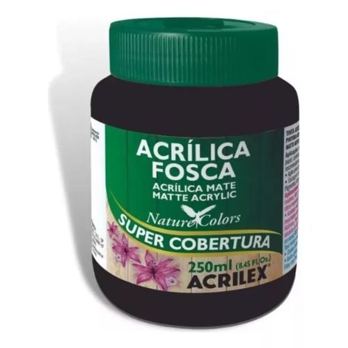Tinta Acrilica Fosca 250ML Preto Cod 520 Acrilex
