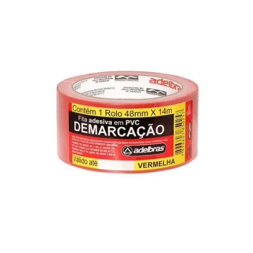 Fita Demarcacao de Solo 48MMX14MT Vermelha Adelbras
