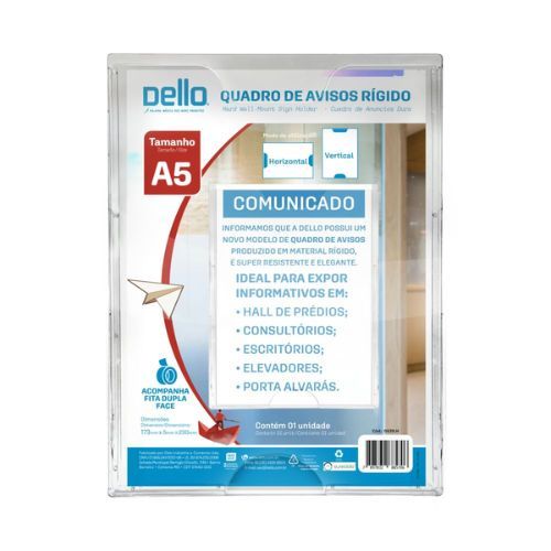 Quadro de Avisos Pet 2 em 1 A5 Cristal Dello