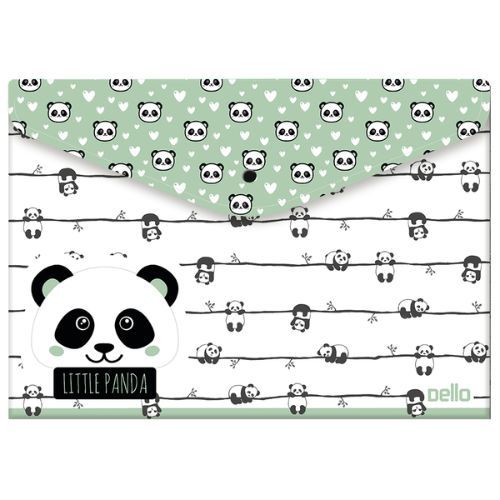 Pasta Envelope com Botao A4 Panda Verde Dello