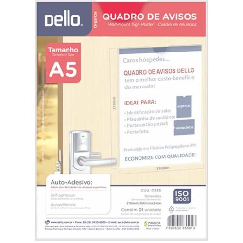 Quadro de Avisos A5 Cristal Dello