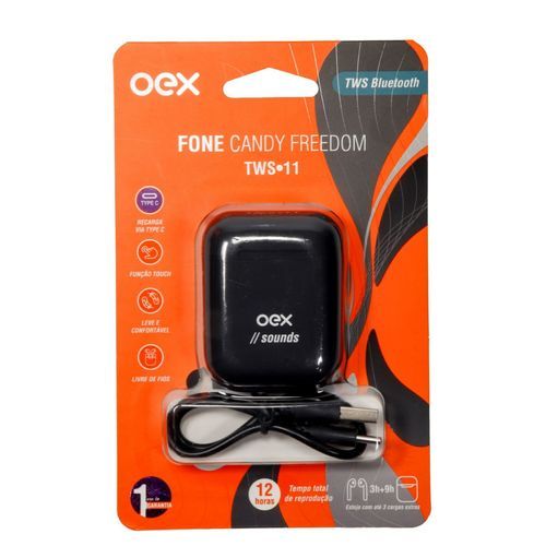 Fone de Ouvido Candy Freedom Tws11 Preto OEX
