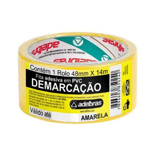 Fita Demarcacao de Solo 48MMX14MT Amarela Adelbras