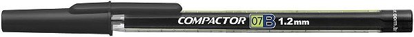 Caneta Esf. 0.7B 1.2MM Preta Compactor