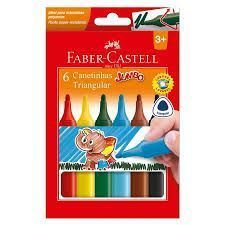 Canetinha Hidrografica Jumbo Triangular 6 Cores Faber Castell