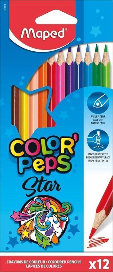 Lapis De Cor Color Peps Star Caixa com 12 Cores Maped