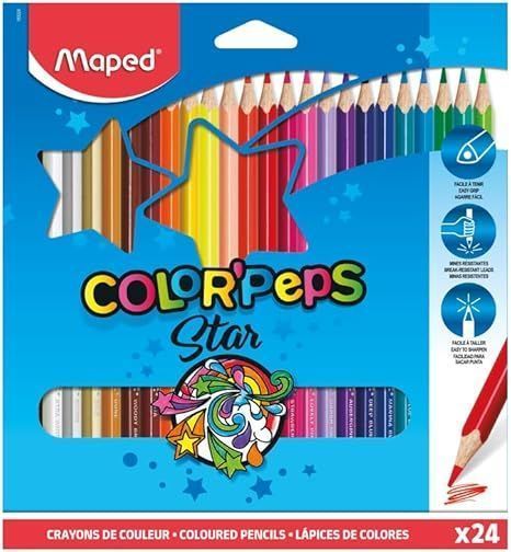 Lapis De Cor Color Peps Star Caixa com 24 Cores Maped
