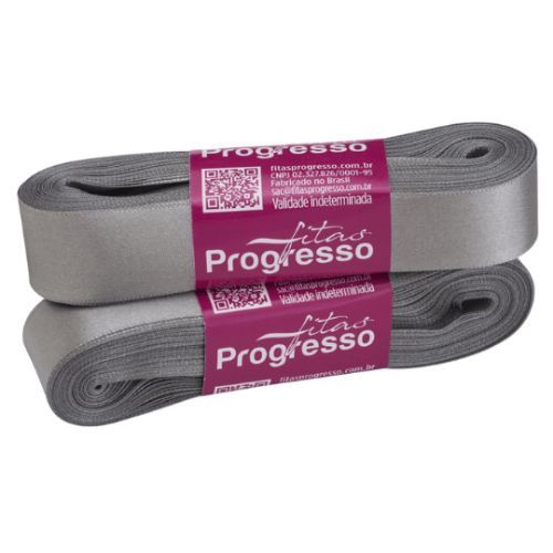 Fita de Cetim CF005 22mmx10m 1222 Cinza Progresso