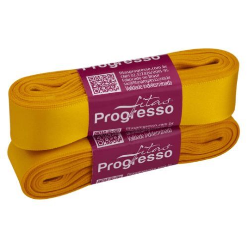 Fita de Cetim CF005 22mmx10m 038 Amarelo Ouro Progresso