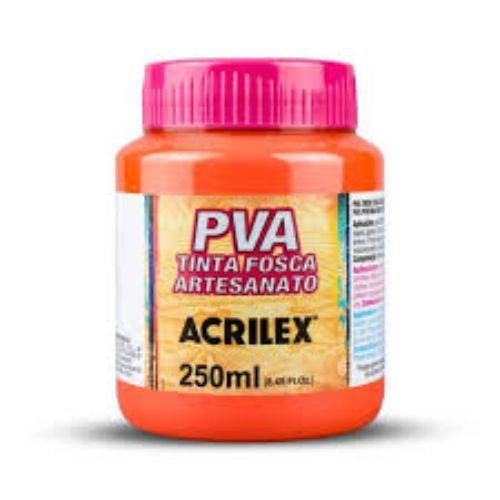 Tinta Pva Fosca para Artesanato 250ml cod 517 Laranja Acrilex