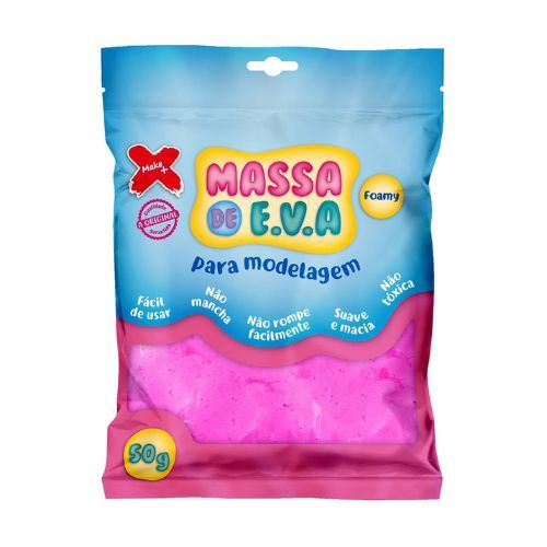Massa De Eva Flocos Para Artesanato Rosa 50g Make +