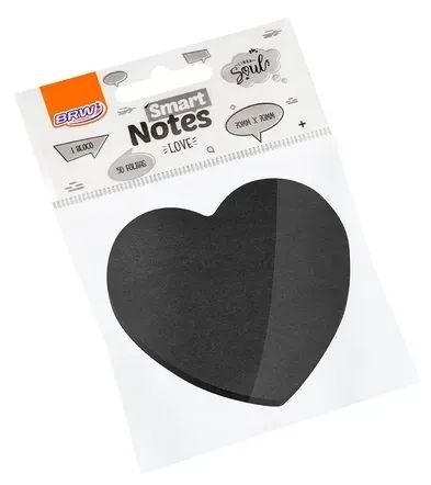Bloco Smart Notes 70x70MM Love Coracao Preto Brw