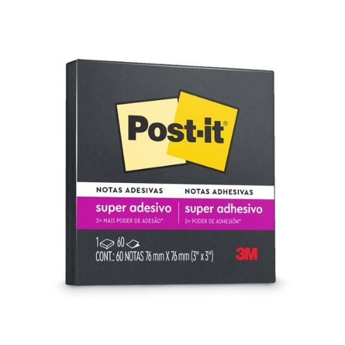 Notas Adesivas Post-It 76x76MM com 60 Fls Preto 3M