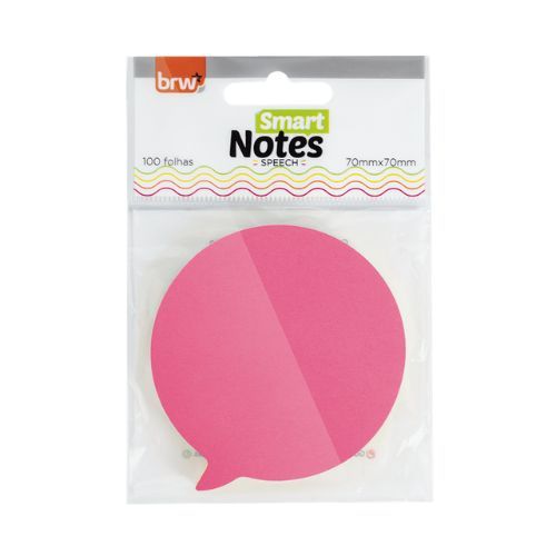 Bloco Smart Notes Balao 70X70Mm Colorido Neon 100F Brw