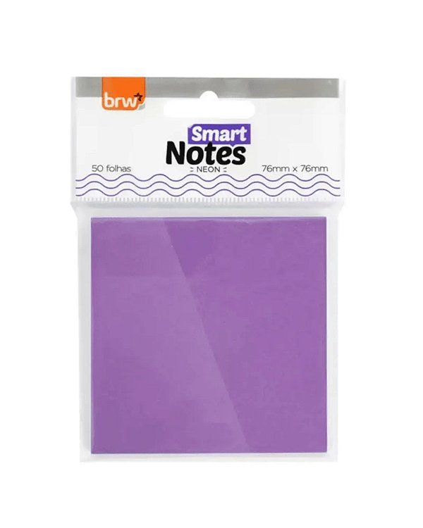 Bloco Smart Notes 76X76Mm Roxo Neon 50F Brw