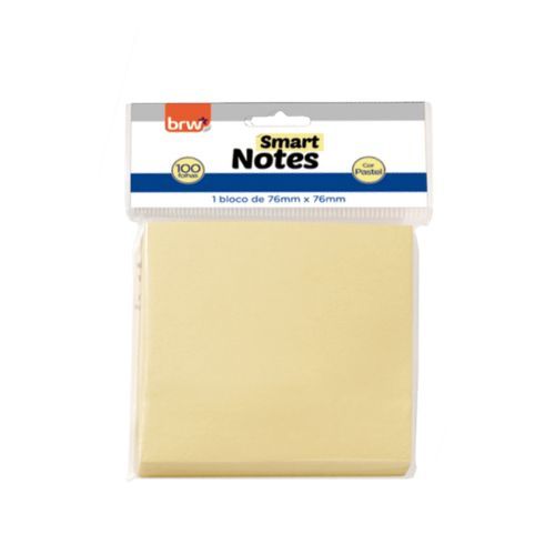 Bloco Smart Notes 76x76MM Amarelo Pastel 50 Fls Brw