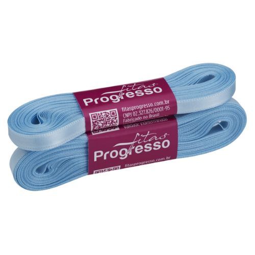 Fita de Cetim CF001 7mmx10m 212 Azul Bebe Progresso