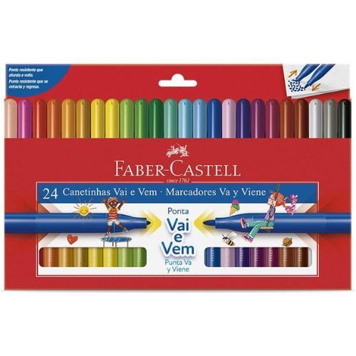 Canetinha Vai e Vem 24 Cores Faber Castell