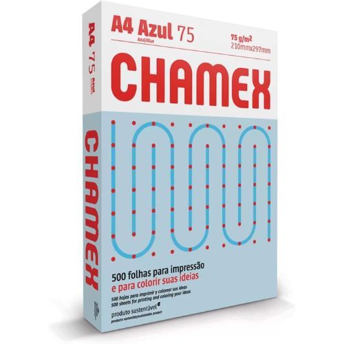 Resma de Papel A4 75GR 500 Folhas Azul Chamex