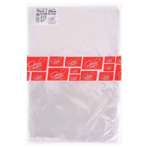 Saco para Presente 20X29 Incolor Premium Pacote com 50 Unidades Gala