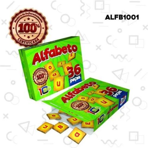 Alfabeto 36 Pecas MDF Alfb1001 10 Multi