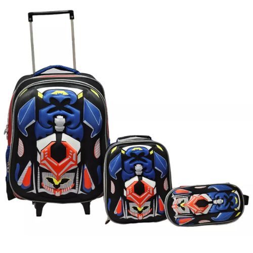 Kit Mochila com Rodas Car + Lancheira Ponto Verde