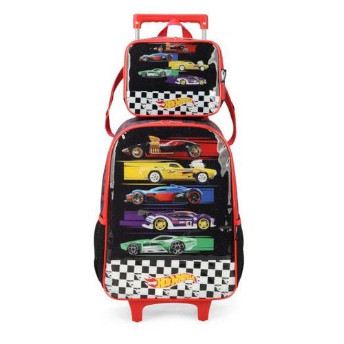 Mochila com Rodas IC39142HW-PT Hotwheels Preta Luxcel