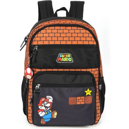 Mochila de Costas Laptop MJ47577MO-MR Super Mario Marrom Luxcel