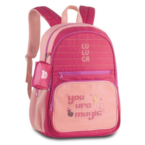 Mochila de Costas Luluca Preta com Rosa LU2461 Clio Style