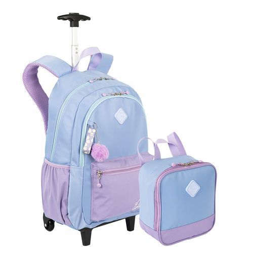 Kit Mochila com Rodas + Lancheira Lover Lilies Sestini