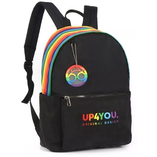 Mochila de Costas Preta e Arcoiris Up4you Luxcel