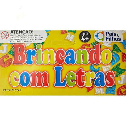Brincando com Letras Solapa 70 Pecas Plastico Pais e Filhos