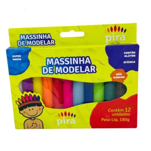 Massinha de Modelar 180G 12 Cores Piratininga