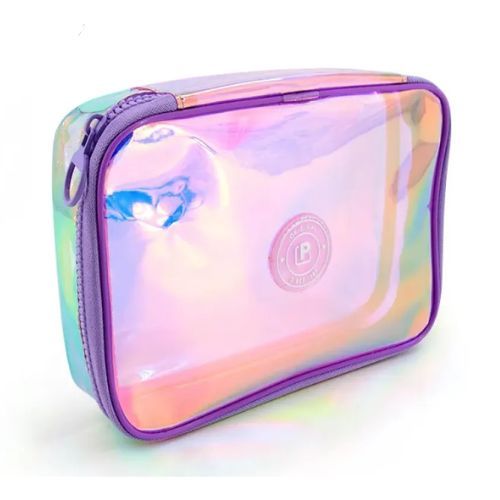 Estojo Box Pvc Holografico Lilas Polibras