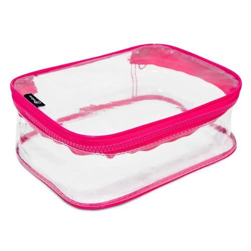 Estojo Box Colors Pvc Cristal Rosa Polibras