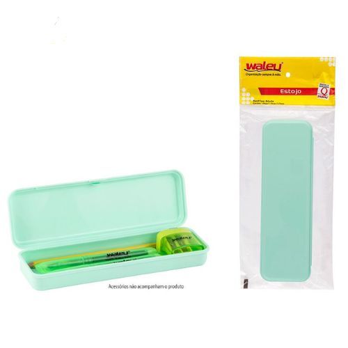 Estojo Plastico Plus Verde Pastel Waleu