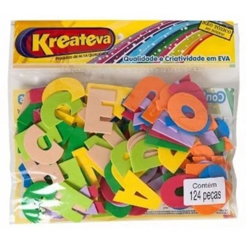 Alfabeto Movel Emborrachado 40Mm com 124 Pecas Kreateva