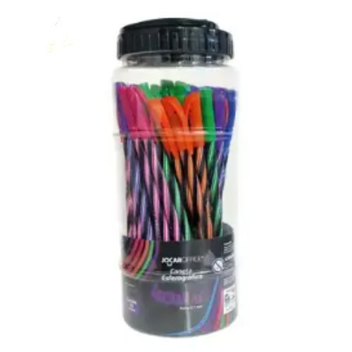 Caneta Esf Wow 0.7Mm Preta/ Colorida Pote com 50 Joca Office