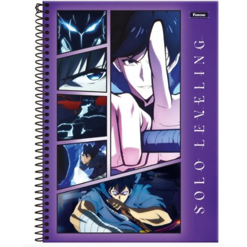 Caderno Univ Cd 10 Materias Solo Leveling 160 Folhas Foroni