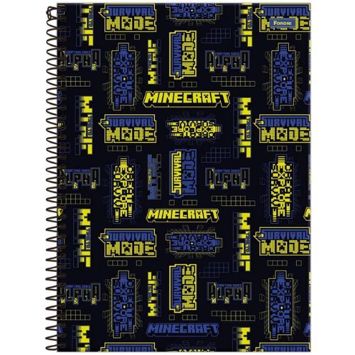 Caderno Univ Cd 1 Materia Minecraft 80 Folhas Foroni