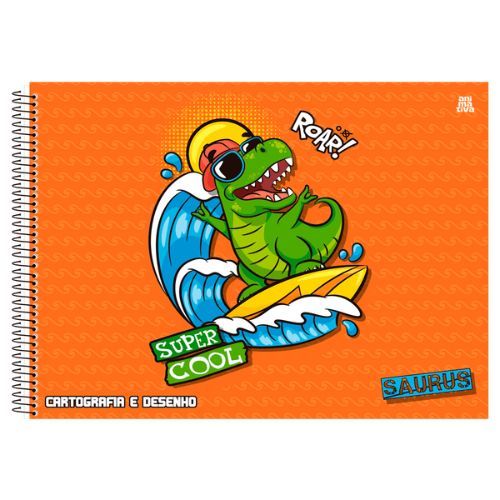 Caderno Cartografia e Desenho Saurus 60 Folhas Animativa