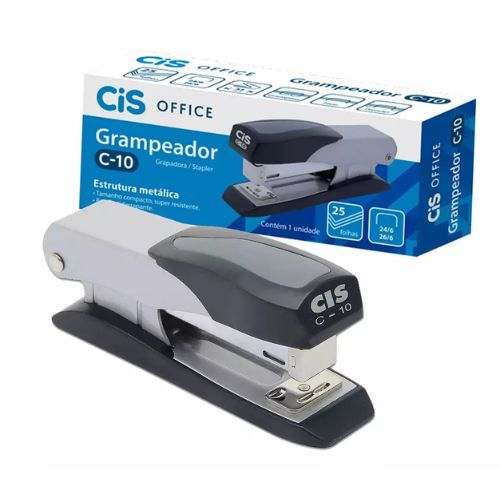 Grampeador Metallic C-10P Preto 25 Fls Cis