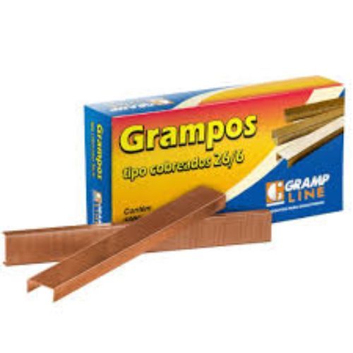 Grampos 26/6 caixa com 5000 Cobreados Gramp Line