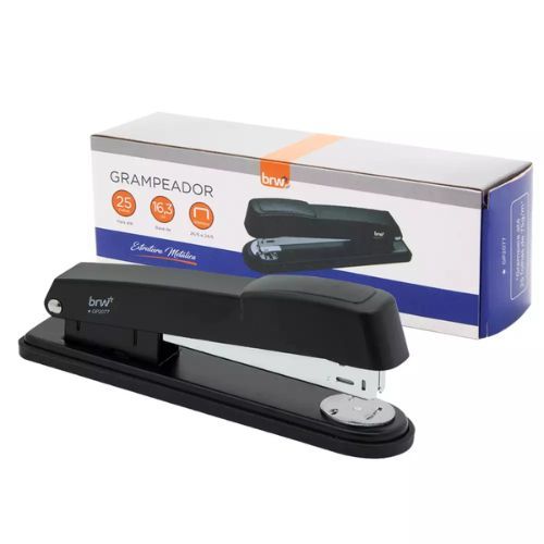 Grampeador de Metal Medio 25fls Base de 16cm Preto Brw