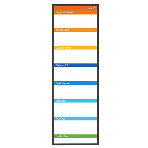 Quadro Planner Semanal 20 x 60 Cm Soft Preto Fit 4906 Stalo