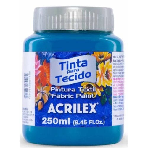 Tinta para Tecido 250Ml Cod 501 Azul Turquesa Acrilex