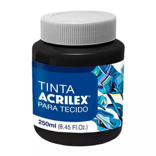 Tinta para Tecido 250Ml Cod 520 Preta Acrilex