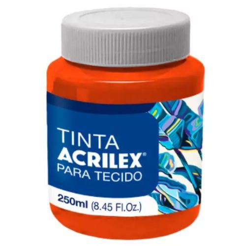 Tinta para Tecido 250Ml Cod 507 Vermelho Fogo Acrilex