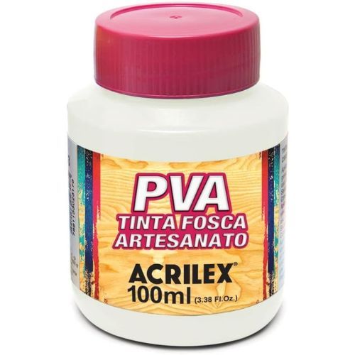 Tinta Pva Fosca para Artesanato 100Ml Branco Cod 519 Acrilex